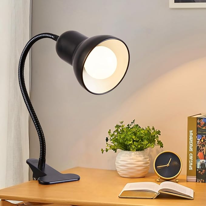 Clip on Desk Lamp, 360° Rotating Ggooseneck Lamp, Ring Light, Revolutionary Eye-Caring Desk Lamp, Portable Clip-On Reading Light for Bedroom and Office, Study Clamp - The Ideal Home Lighting Solution