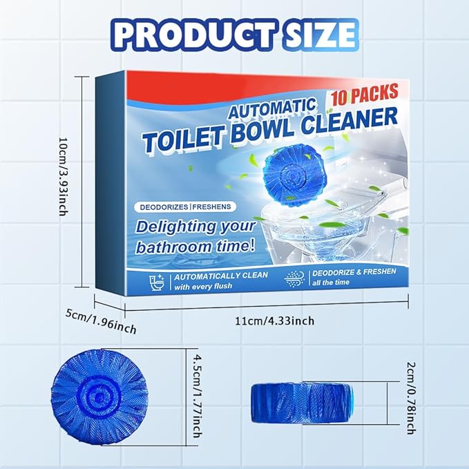 Automatic Toilet Bowl Cleaner, 2025 New Toilet Cleaning Tablets, Long Lasting Tank Cleaner for Bathroom, Convenient Blue Deodorizer, Easy Flush Cleaner Tablets for Home (30)