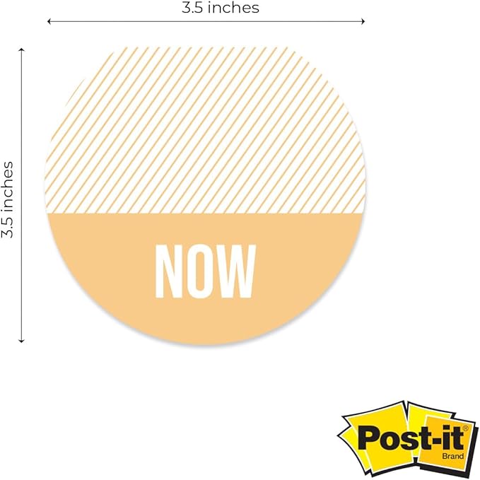 Gotcha Covered Notebooks Now Next Later Sticky Note Pad Assortment/Set Of 3 Round Flat Top Colorful Note Pads / 3.5" Productivity Sticky Notes / 50 Sheets Per Pad/Made In USA