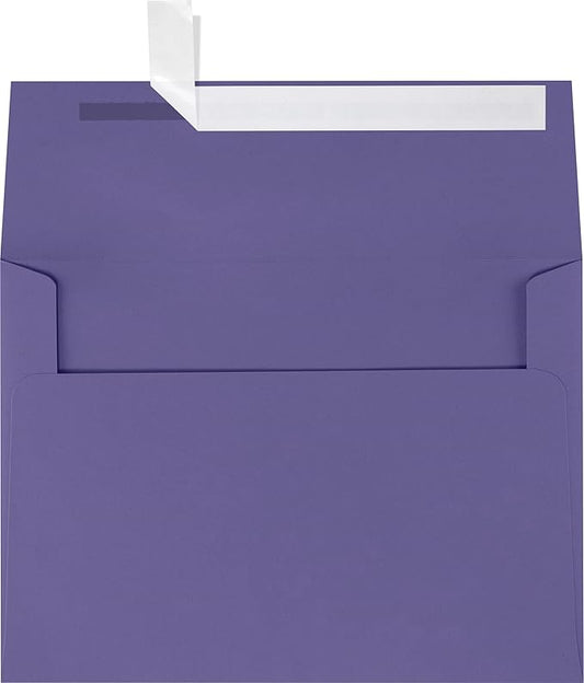 LUXPaper A7 Invitation Envelopes | Peel & Press | 5 1/4" x 7 1/4" | Wisteria Purple | 80lb. Text | 500 Qty