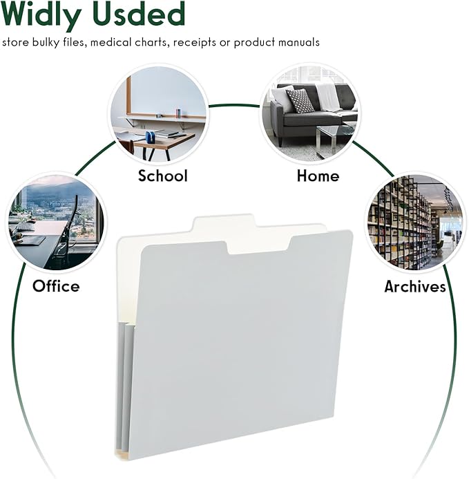 Y YOMA 6 Pack Extra Capacity File Folders Letter Size Accordion Decorative File Folder Cute Pretty Colored Filing Folder File Organizers for Office School Home Desktop with 1/3-Cut Tab, Morandi Color