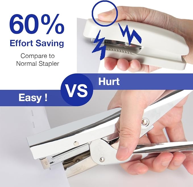 Stapler Heavy Duty with 1000 Staples and Staples Remover Set 20 Sheets Desktop Office Work Student Teacher Large Capacity No Jam Professional Standard 24/6 Metal