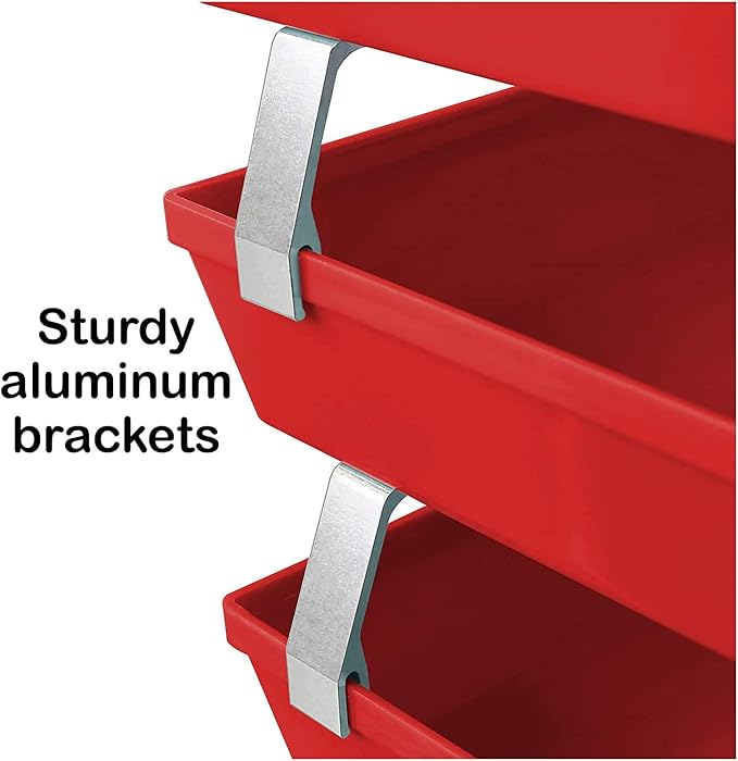 Acrimet Facility 3 Tier Letter Tray, Side Load, Letter Size/A4, Desktop File Organizer, Plastic (Solid Red Color)