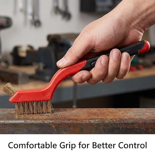 6-Pack Heavy-Duty Wire Brush Set,Rust Removal & Deep Cleaning for Metal, Automotive Parts, Furniture & BBQ | Durable Steel Bristles | Comfort Grip Handles