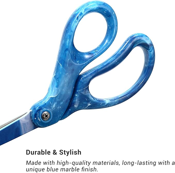 LIVINGO Scissors All Purpose - 8" Sharp Heavy Duty Shears for Office Crafting DIY Cutting Paper, Fabric, Stainless Steel, Comfort Grip, Gradient Blue