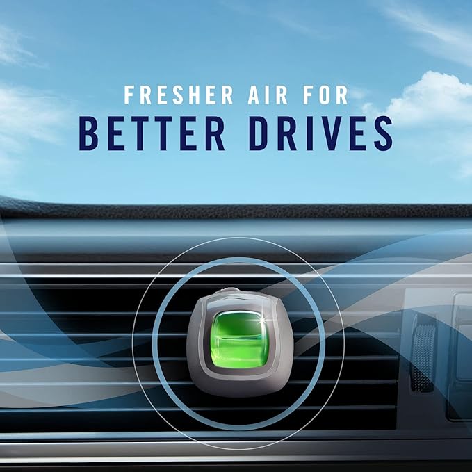 Febreze Car Air Freshener Vent Clip Old Spice Scent, .07 oz. Car Vent Clip, Pack of 4