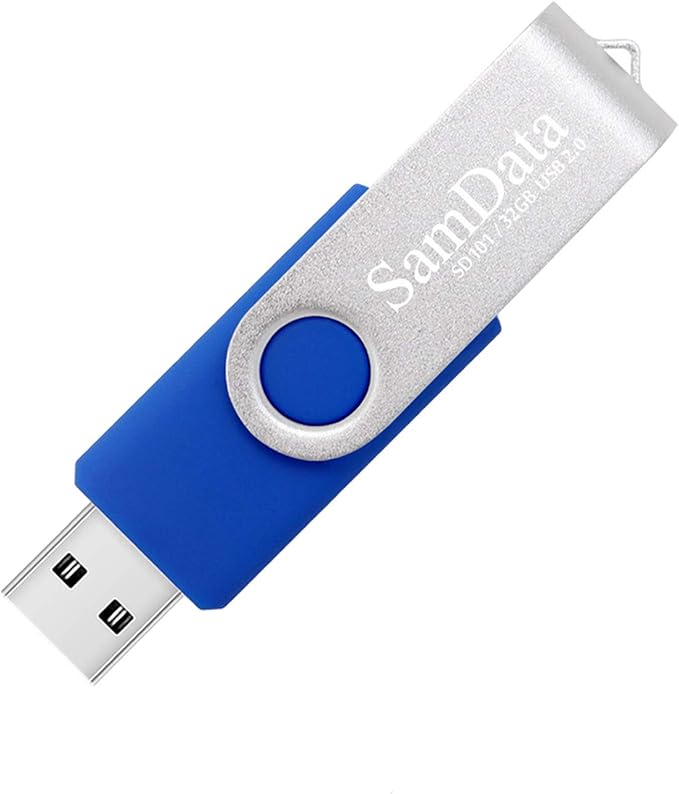 USB 2.0 Flash Drive 32GB, 3 Pack Thumb Drive Swivel Memory Stick External Storage (3 Colors: Blue Green Red)