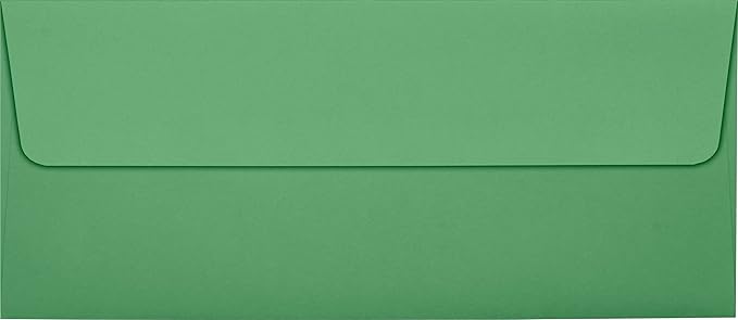 LUXPaper #10 Business Envelopes | Peel & Press | 4 1/8" x 9 1/2" | Holiday Green | 80lb. Text | 500 Qty