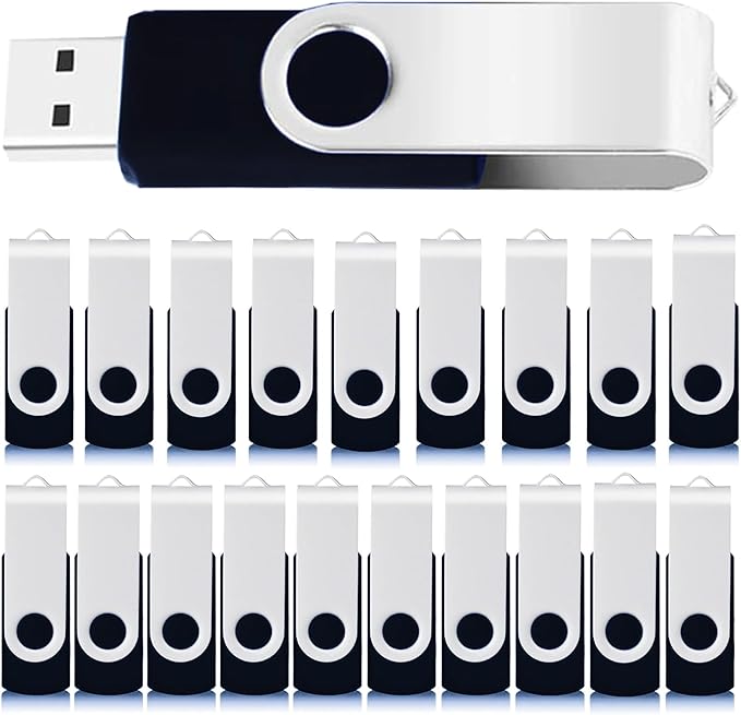 4GB USB Flash Drives 20 Pack 4 GB Thumb Drive TATMOHIK 2.0 USB Drives Bulk 4GB Swivel Design Flash Drive Pack with LED Indicator 4 Gig Jump Drive Pack, USB Stick, Memory Stick, Pen Drive, Black Color