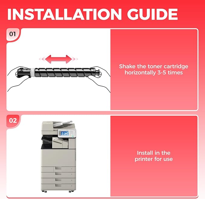 GPR-53 GPR53 Toner Cartridge High Yield Replacement for Canon GPR53 Toner ImageRunner Advance C3325i C3330i C3525i C3530i C3025i C3725i C3730i C3826i C3830i C3835i Printer (Black Cyan Magenta Yellow)