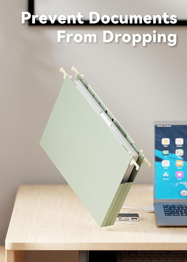 Ansook Plastic Hanging File Folders Letter Size,1" Expanding File Folder with Tabs,12 Pack File Cabinet Folders for Documents,Morandi Colored File Folders,Stay Organized for Home and Office Bulk File