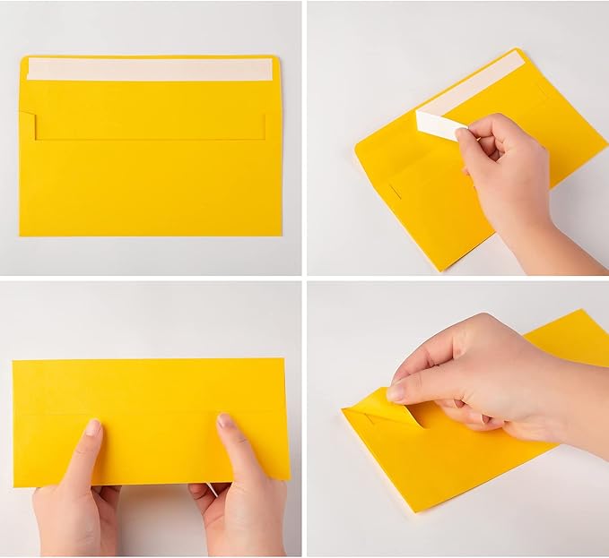 100 Pack Colorful #10 Business Envelopes Self Seal Standard Envelopes for Office Checks, Business, Letter Mailing Invoices, 4.13 x 9.49 Inches (Colorful)