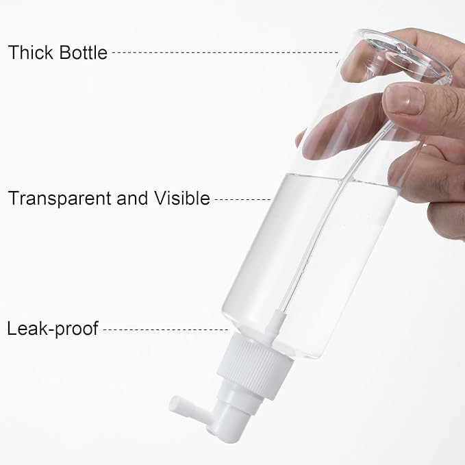 Yebeauty Clear 6 Pack 200ml/6.8oz Plastic Refillable Travel Size Spray Bottle Long Mouth Mini Spray Bottles Empty with Tight Cap for Gardening Mouthwash Small Reusable Perfume Atomizer