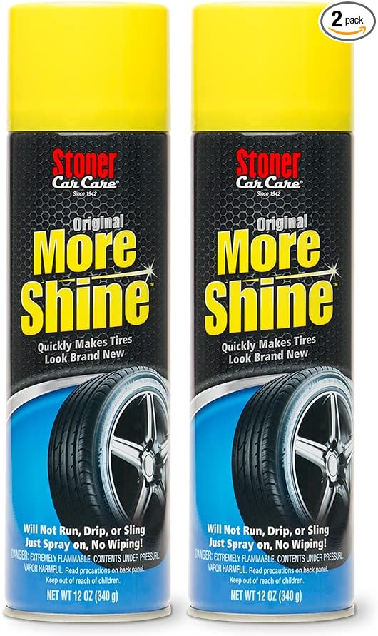 Stoner Car Care 91044-2PK Original More Shine Tire Finish – Tire Shine Spray for a Deep Matte Black Finish with Long-Lasting Rain-Resistant Protection, Non-Greasy No Sling – 12 oz (Pack of 2)