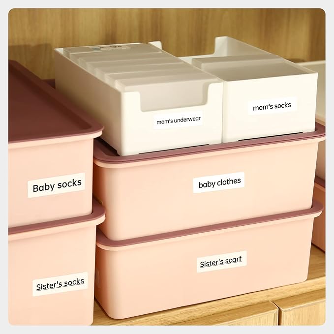 NIIMBOT D11 Label Maker Tape D110 Labels 3Rolls, Self-Adhesive Labeling Tape Replacement 0.47" X 1.57" (12 X 40mm) Thermal Label Refills for Home Office, 480 Labels/3Rolls, White