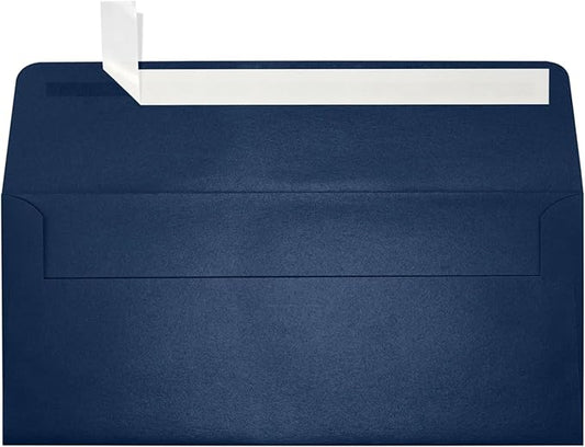 LUXPaper #10 Business Envelopes | Peel & Press | 4 1/8" x 9 1/2" | Lapis Metallic | 81lb. Text | 50 Qty