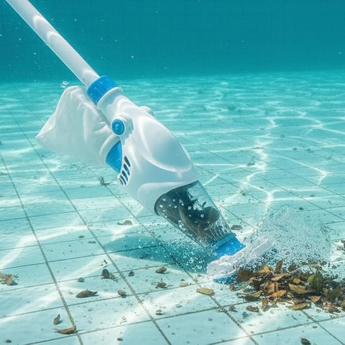 Cordless Robotic Pool Cleaner, Automatic Pool Vacuum with 60 Mins Runtime, Dual-Drive Powerful Suction & Self-Parking Technology, IPX8 Waterproof, Ideal for Above/In-Ground Flat Pools up to 540 Sq.ft