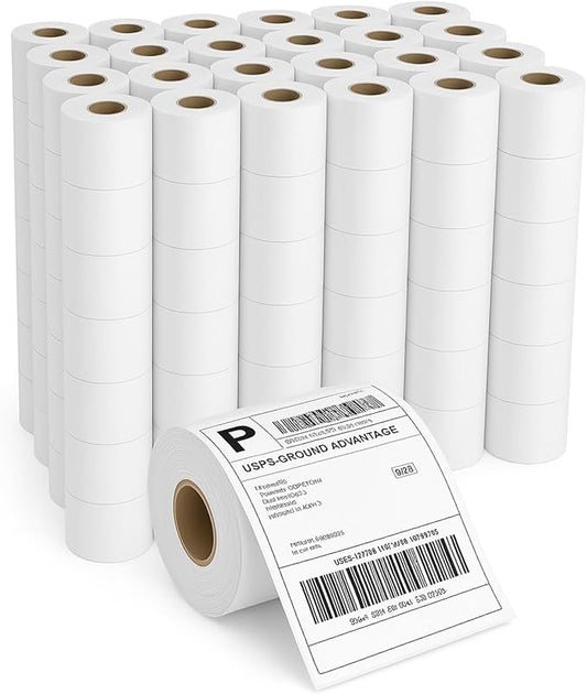 4x6 Thermal Labels Roll – 80 Rolls, 250 Labels/Roll – Perforated & Strong Adhesive Shipping Labels 4x6 – Commercial Grade Thermal Printer Labels for Shipping and Mailing