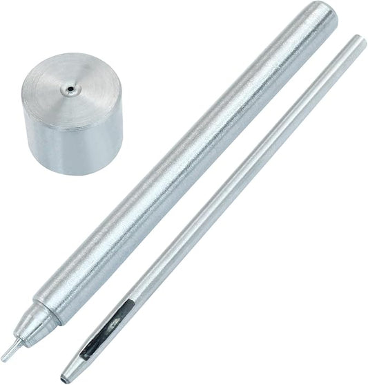 Litoexpe Eyelet Hole Punch Die Tool, 1.5mm Grommet Setter Hollow Punch (Includes Base & Ram) for Leather Craft Clothing Handbag Fabric Curtain DIY