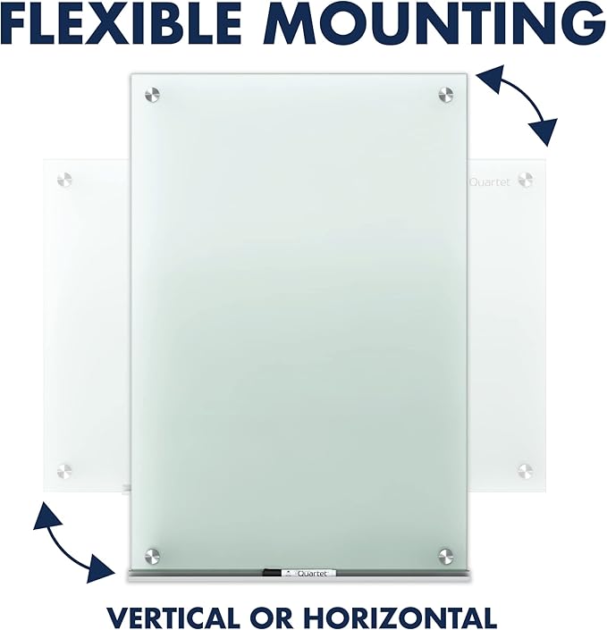 Quartet Glass Whiteboard, Non-Magnetic Dry Erase White Board, 4' x 3', Frosted Surface, Infinity (G4836F)