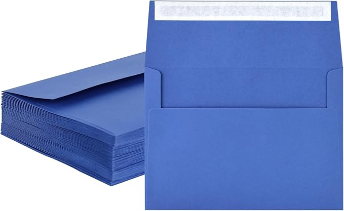 50 Pack A2 Envelopes for Invitations,4.37x5.75 inches,A2 Envelopes Blue Self Seal,Printable,for Wedding,Invitation,Baby Shower,4x5 Cards