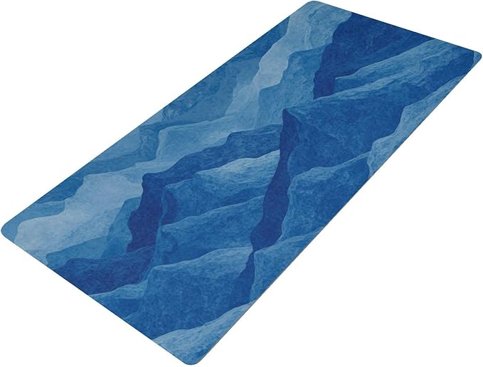 Mouse Pad Desk Mat Leather Desk Pad Large Gaming Desk Cover Protector Mat for Keyboard Computer Laptop Office Waterproof 47.2 x 23.6 Inch Blue California Mountains01