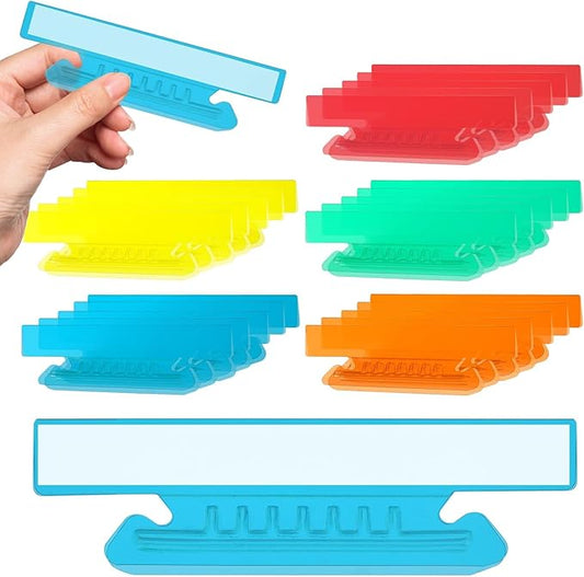 50 Pieces 4 Inch Hanging File Folder Tabs and Inserts Large Clear Plastic Hanging Folder Tabs for Filing Cabinet Folders Labels Back to School Supplies Assorted Colors (50)