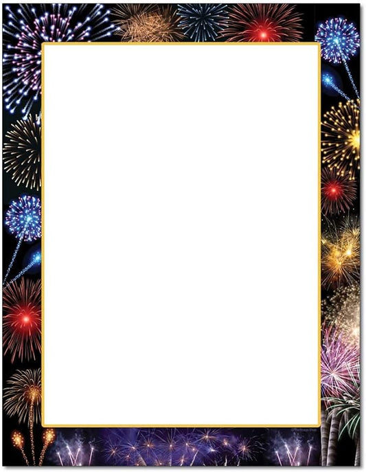 Colorful Fireworks Letterhead Laser & Inkjet Printer Paper (25 Pack)