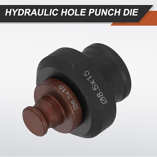 HARFINGTON Hydraulic Hole Punch Die 8.5x15mm Slotted Hole 40Cr Steel Electric Punching Kit for MHP-20 JP-20 Electric Punching Machine, Burgundy & Black