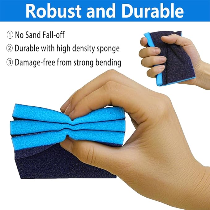 8 Pack Sanding Sponge, 60 150 240 320 Coarse Medium Fine Grits Sanding Block,Wet Dry Sandpaper Block Sandpaper Sponge for Wood Metal FurniturePaint and Drywall