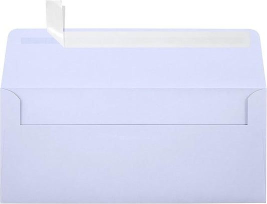 LUXPaper #10 Business Envelopes | Peel & Press | 4 1/8" x 9 1/2" | Lilac Purple | 80lb. Text | 50 Qty