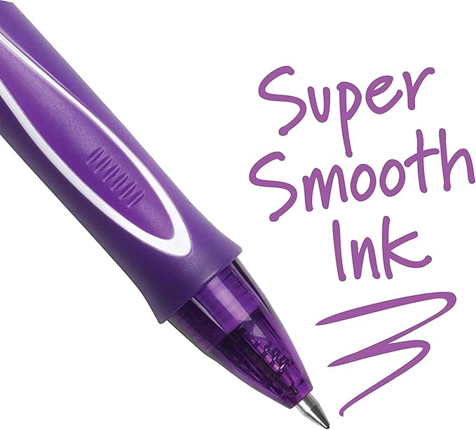 BIC Gelocity Quick Dry Assorted Colors Gel Pens, Medium Point (0.7mm), Retractable Colored Pens with Comfortable Grip, Pack of 8