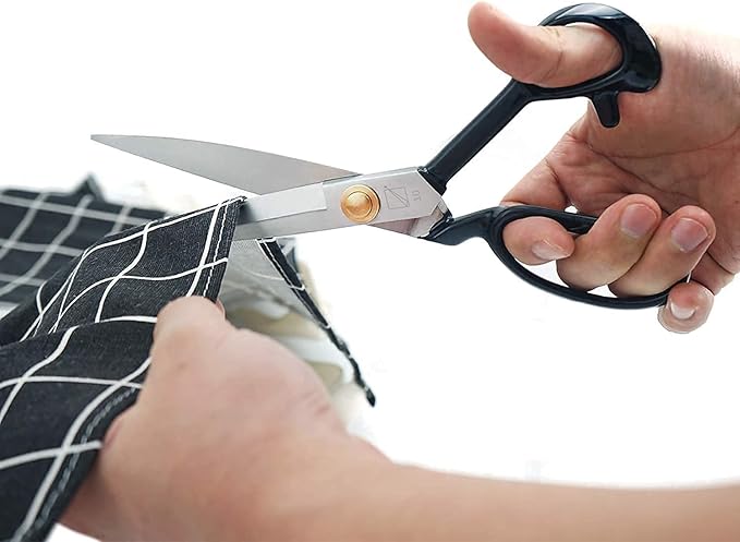 Sewing Scissors - Fabric Scissors 10 inch-Tailor's Dressmaking Shears Heavy Duty for Fabric, Leather Cutting, Sewing, Dressmaking, Tailoring, Altering (Right-Handed,10 inch White)