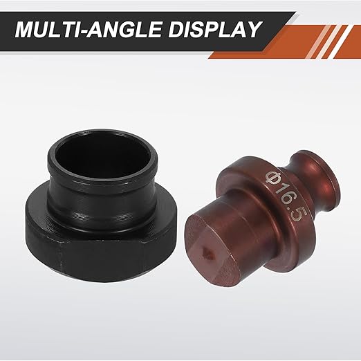 HARFINGTON Hydraulic Hole Punch Die 16.5mm Round Hole 40Cr Steel Electric Punching Kit for MHP-20 JP-20 Electric Punching Machine, Burgundy & Black