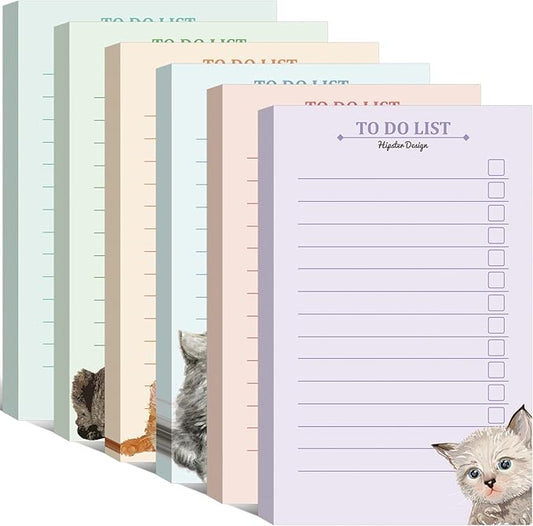 300 Sheets to Do List Notepad Daily Checklist Sticky Notes Cute Undated Memo Pad Color Block to Do Note Pad Weekly Plan Agenda and Organizer Planners for College(Cat Style,3.14 x 5.11 Inch)