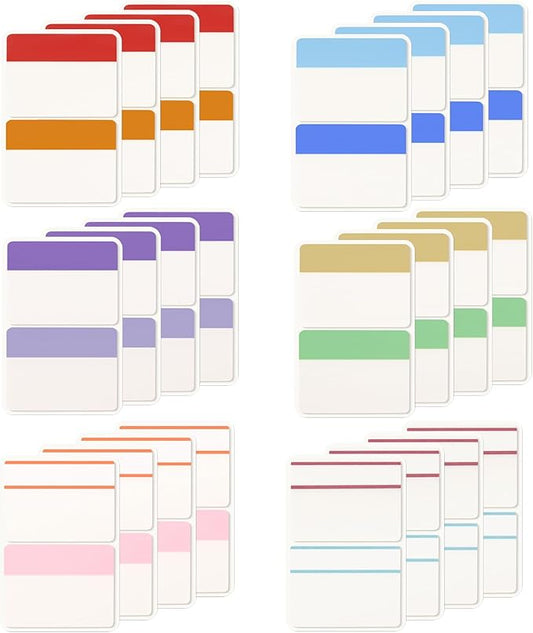 KICNIC Sticky Tabs 480 Pcs 2Inch, Pastel Book Tabs, Adhesive BOPP Page Tabs, Transparent Annotation Labels, Tabs for Notebooks, Small Markers for School, College, Office (12 Colors)