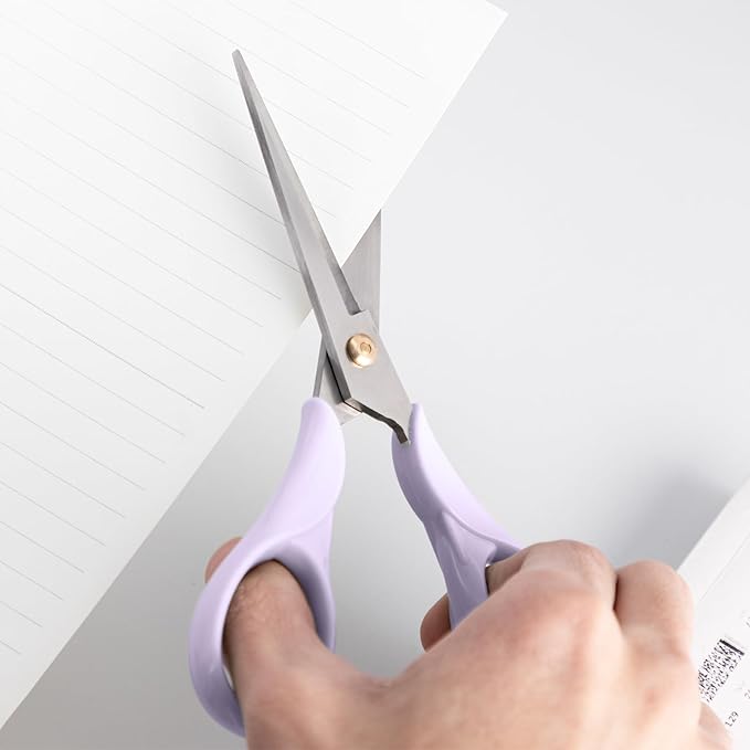 Honagu Professional Scissors - Stainless Steel Precision Blades, Non-Slip Ergonomic Handles for Crafting, Office, Fabric & DIY Projects (Purple)