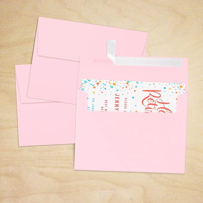 LUXPaper A7 Invitation Envelopes | Peel & Press | 5 1/4" x 7 1/4" | Candy Pink | 80lb. Text | 1,000 Qty