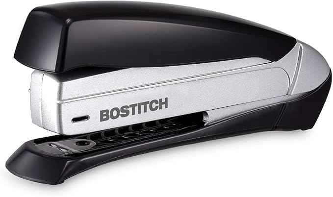 Bostitch Office Inspire Premium Spring-Powered Desktop Stapler - Black/Silver (1433), 20 Sheets