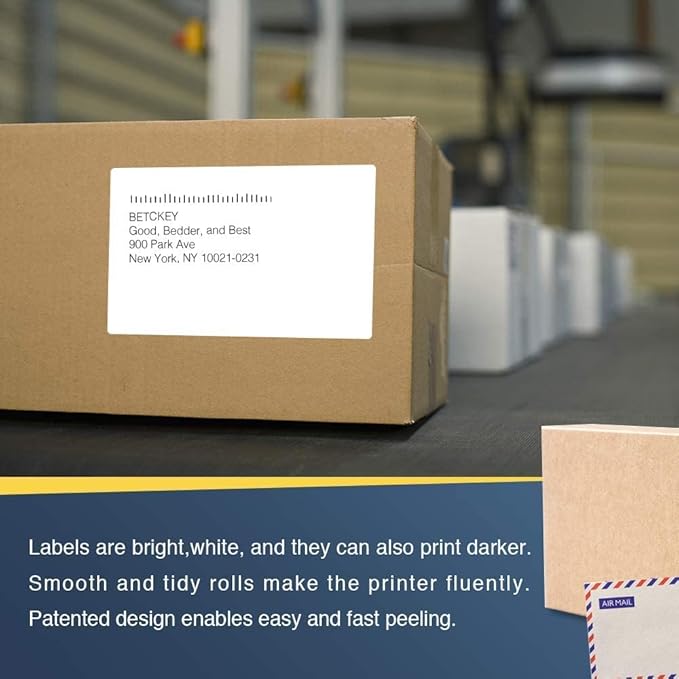 BETCKEY - Compatible Shipping Labels Replacement for Brother DK-1247 (4.07" x 6.4"), Use with Brother QL-1110NWB Label Printers [18 Rolls/3240 Labels]