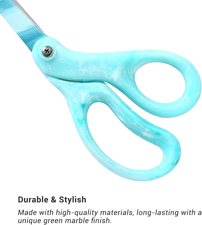 LIVINGO Sharp Scissors All Purpose, 8 Inch, Gradient Green, Stainless Steel, Comfort Grip Shears for Cutting Fabric, Paper, Ribbon in Office or Home