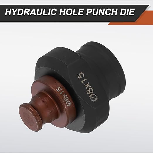 HARFINGTON Hydraulic Hole Punch Die 8x15mm Oval Hole 40Cr Steel Electric Punching Kit for MHP-20 JP-20 Electric Punching Machine, Burgundy & Black