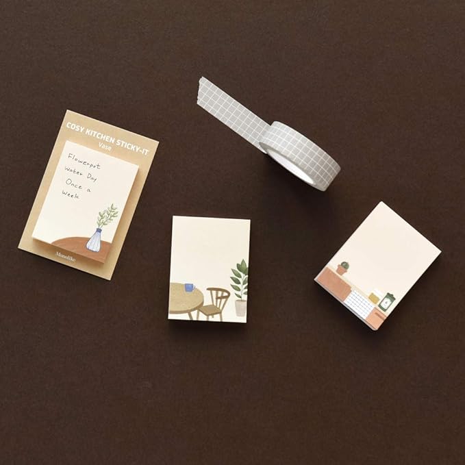 Monolike Cosy Kitchen Sticky-it - 5p Set Self-Adhesive Memo Pad 50 Sheets