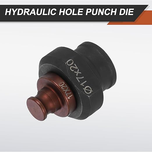 HARFINGTON Hydraulic Hole Punch Die 17x20mm Oval Hole 40Cr Steel Electric Punching Kit for MHP-20 JP-20 Electric Punching Machine, Burgundy & Black