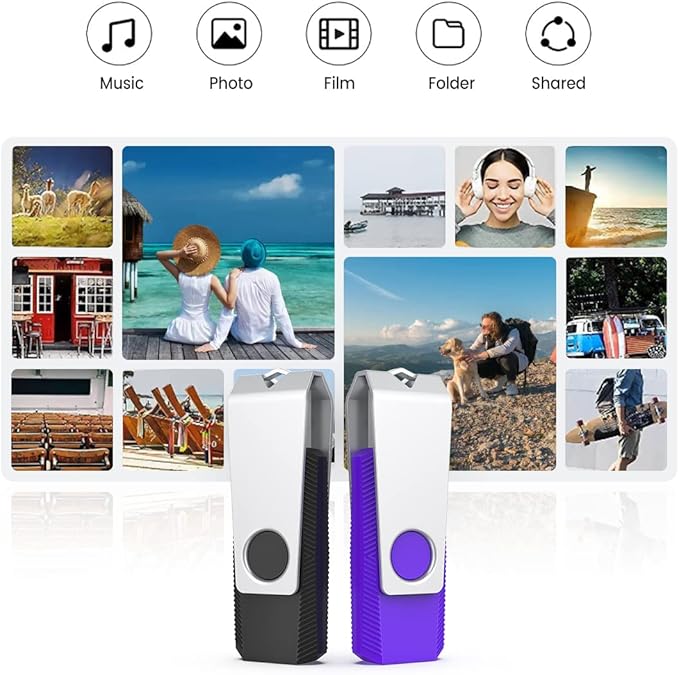 Aiibe 32GB Flash Drive 3.0 5 Pack USB 3.0 Flash Drive 32 GB Thumb Drive Swivel USB Memory Stick USB Drives 3.0 (32G, 5 Mixed Colors: Black Red Cyan Green Purple)