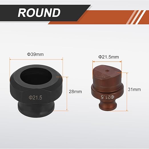 HARFINGTON Hydraulic Hole Punch Die 21.5mm Round Hole 40Cr Steel Electric Punching Kit for MHP-20 JP-20 Electric Punching Machine, Burgundy & Black