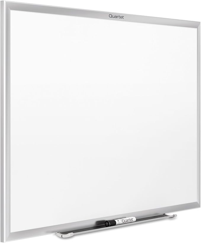 Quartet Magnetic Dry Erase White Board, 60"W x 36"HWhiteboard, Nano-Clean Surface Resists Ink Stains, Silver Aluminum Frame (SM535)