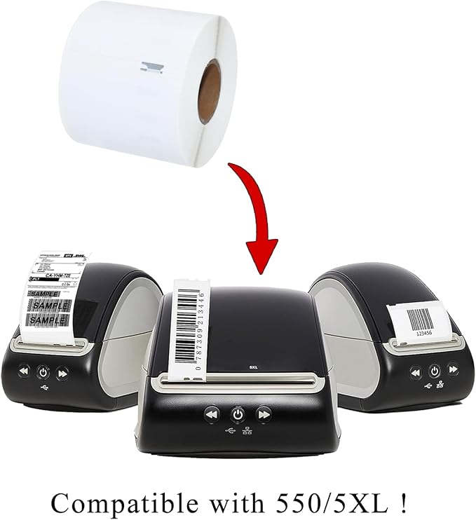Replacement for DYMO 30323 (2-1/8" x 4") Shipping/Name Badge Labels, Compatible with DYMO Labelwriter 450, 4XL, 550,5XL Rollo & Zebra Desktop Printers [5 Rolls/1100 Labels]