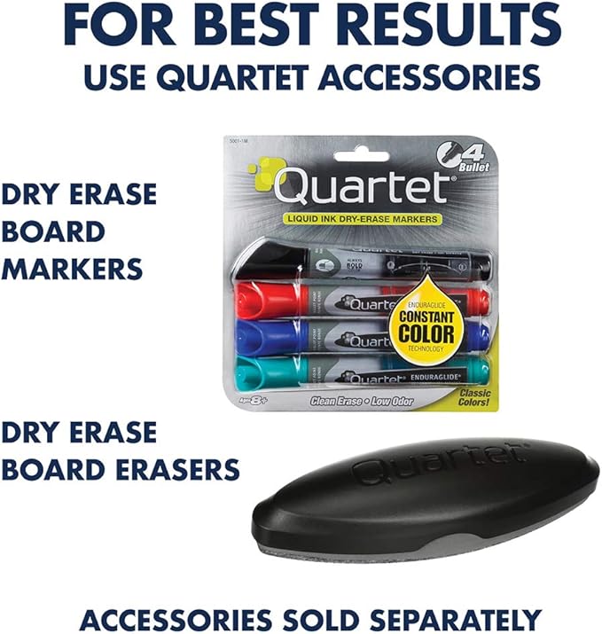 Quartet Porcelain Whiteboard, Magnetic Dry Erase White Board, 4' x 6', Aluminum Frame (PPA406)