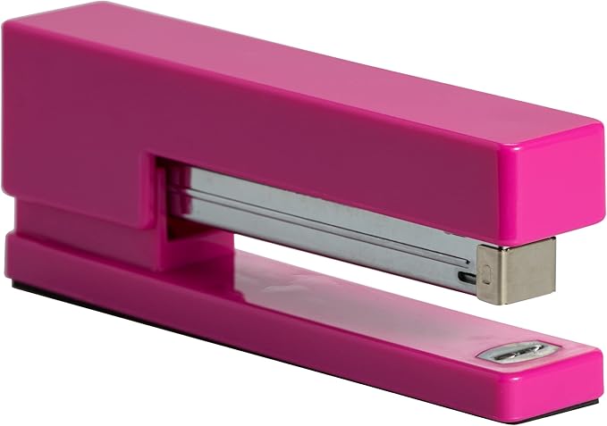 JAM PAPER Office & Desk Sets - 1 Stapler & 1 Tape Dispenser - Fuchsia - 2/Pack